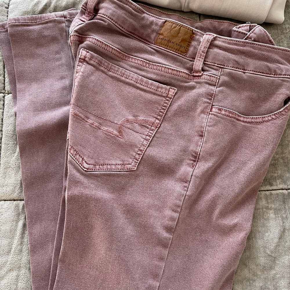 American Eagle Outfitters Mauve Straight Leg Jeans